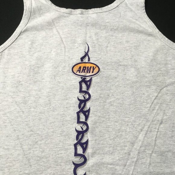 Vintage 90s Soffe United States Army graphic t-shirt tee Sz XL tank top gray - Picture 8 of 10